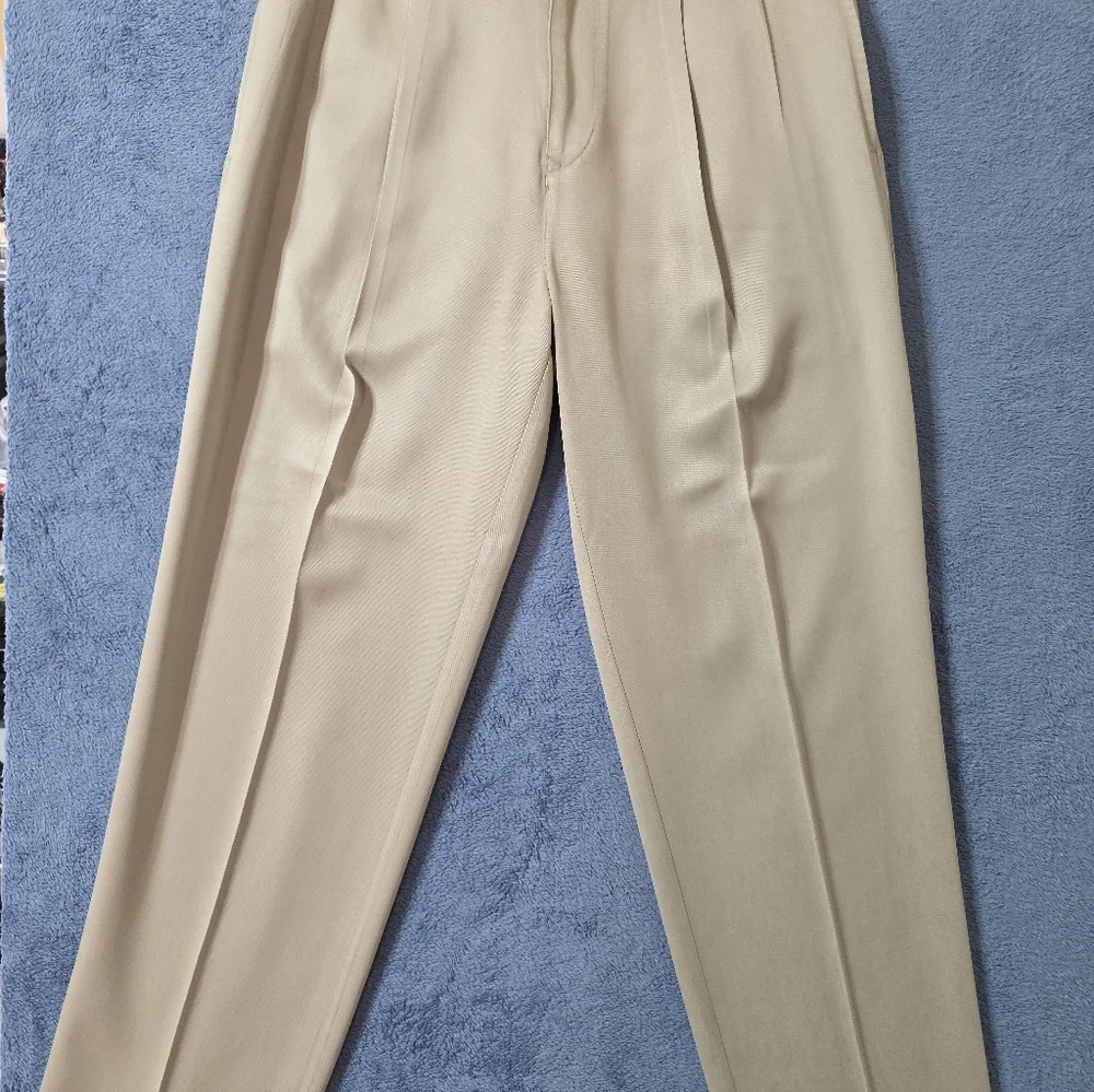 Tommy Bahama Silk Dress Pants Men's 32x29 Pleated Cream Beige - Picture 2 of 9